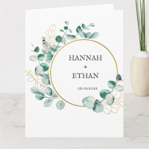 Elegant Goud Groene Eucalyptus Gepersonaliseerd Kaart