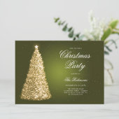 Elegant Goud Groene Kerstboom Programma Menu (Staand voorkant)