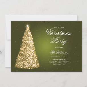 Elegant Goud Groene Kerstboom Programma Menu