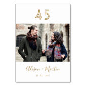 Elegant Goud Hand-Lettered Couple's Naam Foto Kaart (Achterkant)