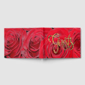 Elegant goud handschrift typografie rode rozen gastenboek (Volledig)