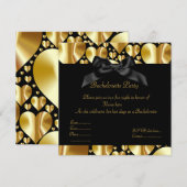 ELEGANT goud hart BACHELORETTE INVITATIE Kaart (Voorkant / Achterkant)
