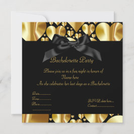 ELEGANT goud hart BACHELORETTE INVITATIE Kaart