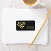 Elegant Goud Hart op Dusty Black Etiket (Insitu)