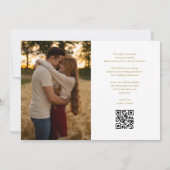 Elegant Goud Hart Script Foto Bruiloft QR Code Save The Date (Achterkant)