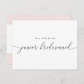 Elegant Goud Hart Wees Mijn Junior Bruidsmeisje Uitnodiging Briefkaart (Voorkant / Achterkant)