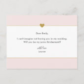 Elegant Goud Hart Wees Mijn Junior Bruidsmeisje Uitnodiging Briefkaart (Achterkant)