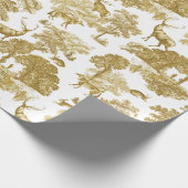 Elegant  Goud Herten Fox Haas Country Toile Cadeaupapier (Hoek)