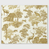 Elegant  Goud Herten Fox Haas Country Toile Cadeaupapier (Vlak)