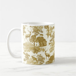 Elegant  Goud Herten Fox Haas Country Toile Koffiemok