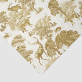 Elegant  Goud Herten Fox Haas Country Toile Tissuepapier (Detail)