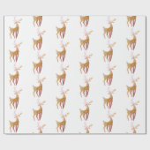 Elegant Goud Herten Kerstmis Cadeaupapier (Vlak)