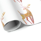 Elegant Goud Herten Kerstmis Cadeaupapier (Rol Hoek)