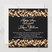 Elegant Goud Hollywood Glam Bruiloft Kaart (Voorkant)