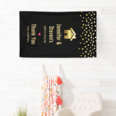 Elegant Goud Huis Symbool Housewarming Open Huis Spandoek (Insitu)