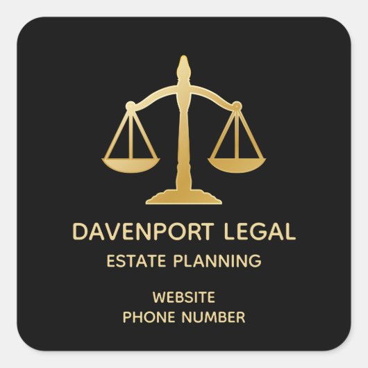 Elegant Goud Huis Symbool Onroerend goed Ontwerp K Vierkante Sticker (Voorkant)