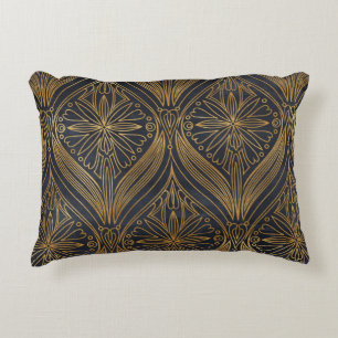 Elegant goud in zwart damaspatroon accent kussen