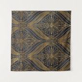 Elegant goud in zwart damaspatroon wandkleed (Voorkant (horizontaal))