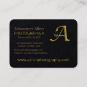 Elegant Goud Initiaal Letter A Logo Visitekaartje (Achterkant)