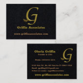 Elegant Goud Initiaal Letter G Logo Visitekaartje (Voorkant / Achterkant)