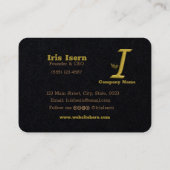 Elegant Goud Initiaal Letter I Logo Visitekaartje (Achterkant)