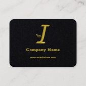 Elegant Goud Initiaal Letter I Logo Visitekaartje (Voorkant)