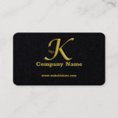 Elegant Goud Initiaal Letter K Logo Visitekaartje (Voorkant)