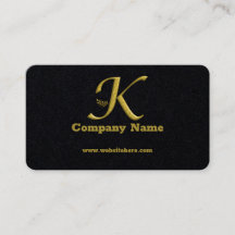 Elegant Goud Initiaal Letter K Logo Visitekaartje