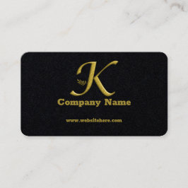 Elegant Goud Initiaal Letter K Logo Visitekaartje