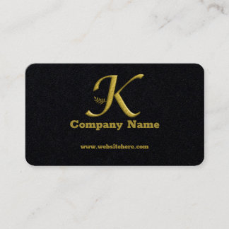 Elegant Goud Initiaal Letter K Logo Visitekaartje
