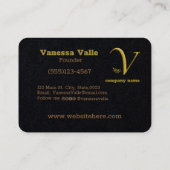 Elegant Goud Initiaal Letter V Logo Visitekaartje (Achterkant)
