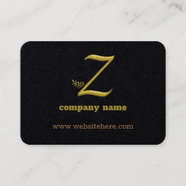 Elegant Goud Initiaal Letter Z Logo Visitekaartje