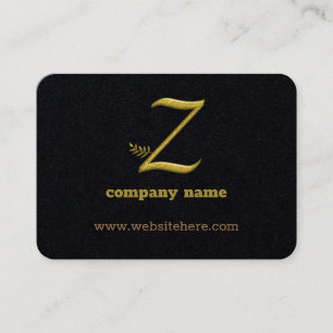Elegant Goud Initiaal Letter Z Logo Visitekaartje