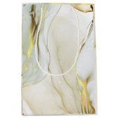 Elegant Goud Ink Abstract Patroon  Medium Cadeauzakje (Voorkant)