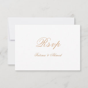 Elegant Goud Islamitisch Moslim Bruiloft RSVP Kaar Kaartje