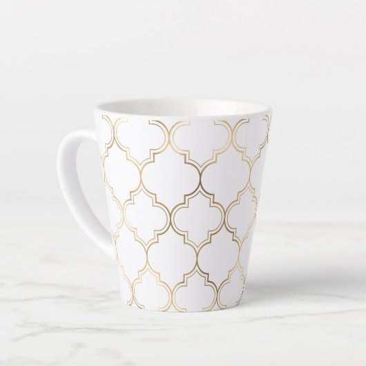 Elegant goud islamitische geometrische kunst patro latte mok (Linkerhoek)