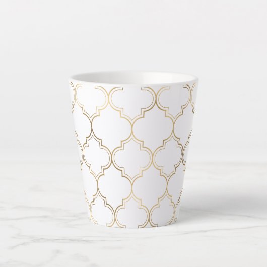 Elegant goud islamitische geometrische kunst patro latte mok (Voorkant)