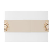 Elegant Goud & Ivoor Bloemen Bruiloft briefpapier Uitnodigingen Wikkel (Achterkant Voorbeeld)