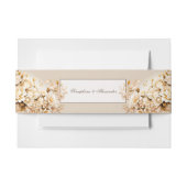 Elegant Goud & Ivoor Bloemen Bruiloft briefpapier Uitnodigingen Wikkel (Voorkant Voorbeeld)