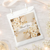 Elegant Goud & Ivoor Bloemen Bruiloft Dank u Bedankzakje (Geknipt)