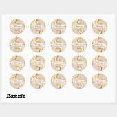 Elegant Goud & Ivoor Bloemen Bruiloft Dank u Ronde Sticker (Vel)