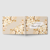 Elegant Goud & Ivoor Bloemen Bruiloft Gastenboek (Volledig)