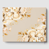 Elegant Goud & Ivoor Bloemen Bruiloft Gastenboek (Achterkant)