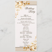 Elegant Goud & Ivoor Bloemen Ceremonie Trouwfeest Programmakaart (Achterkant)