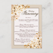 Elegant Goud & Ivoor Bloemen Huwelijksroute Informatiekaartje (Voorkant)
