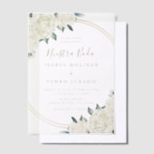 Elegant Goud Ivoor Bloemen Nuestra Boda Bruiloft Vellum Uitnodigingen (Offset)