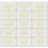 Elegant goud & ivoor bruiloft individueel adres sticker (Voorkant)