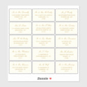 Elegant goud & ivoor bruiloft individueel adres sticker (Vel)