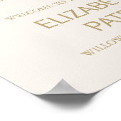 Elegant Goud Ivoor Swiped Rechts Bruiloft Welkom Poster (Hoek)