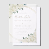 Elegant Goud Ivory Bloemstuk Nuestra Boda Trouwen Vellum Uitnodigingen (Offset)